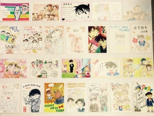 青山剛昌キャラクターイラスト年賀状を展示しています！