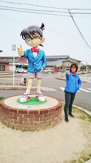 北栄町内の全オブジェと記念撮影★コナン駅（JR由良駅）編