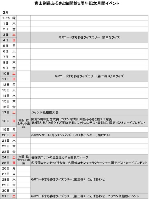青山剛昌ふるさと館5周年記念月間イベント