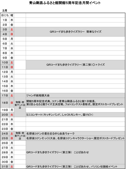 青山剛昌ふるさと館5周年記念月間イベント